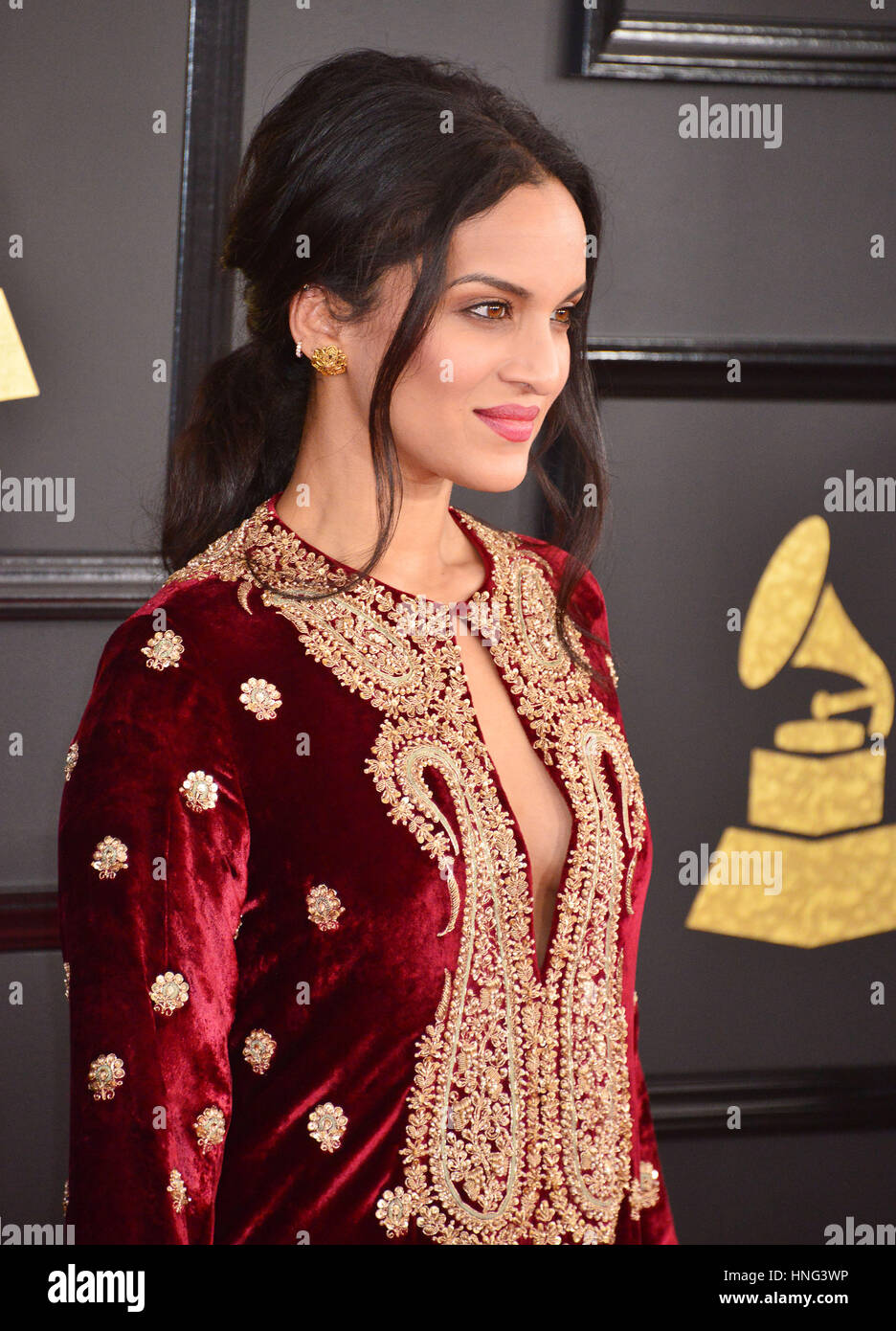 Anoushka Shankar 005 59th Annual Grammy Awards 2017 im Staples Center in Los Angeles angekommen. 12. Februar 2017. Stockfoto