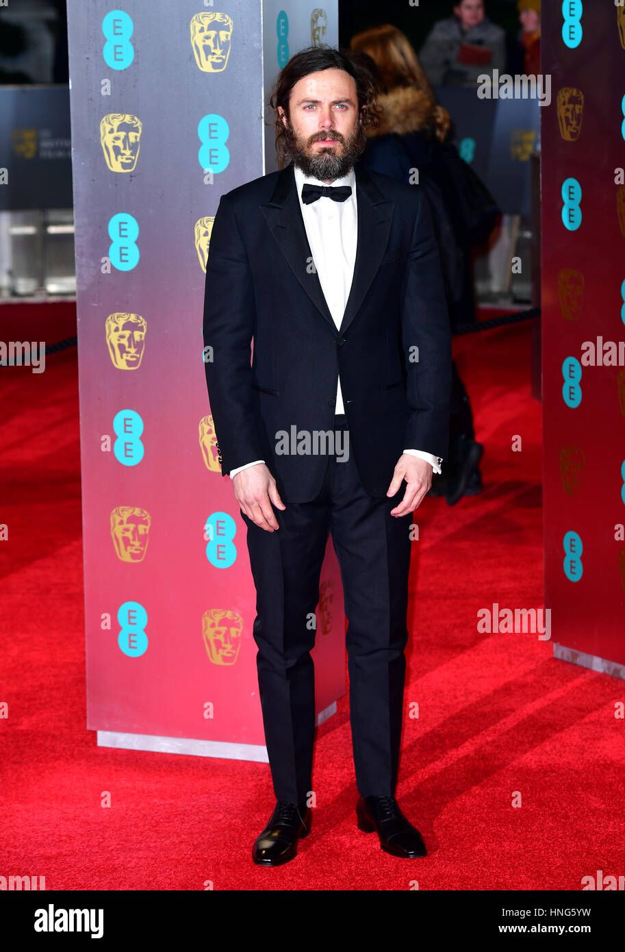 Casey Affleck Teilnahme an EE British Academy Film Awards statt in der Royal Albert Hall, Kensington Gore, Kensington, London. Stockfoto