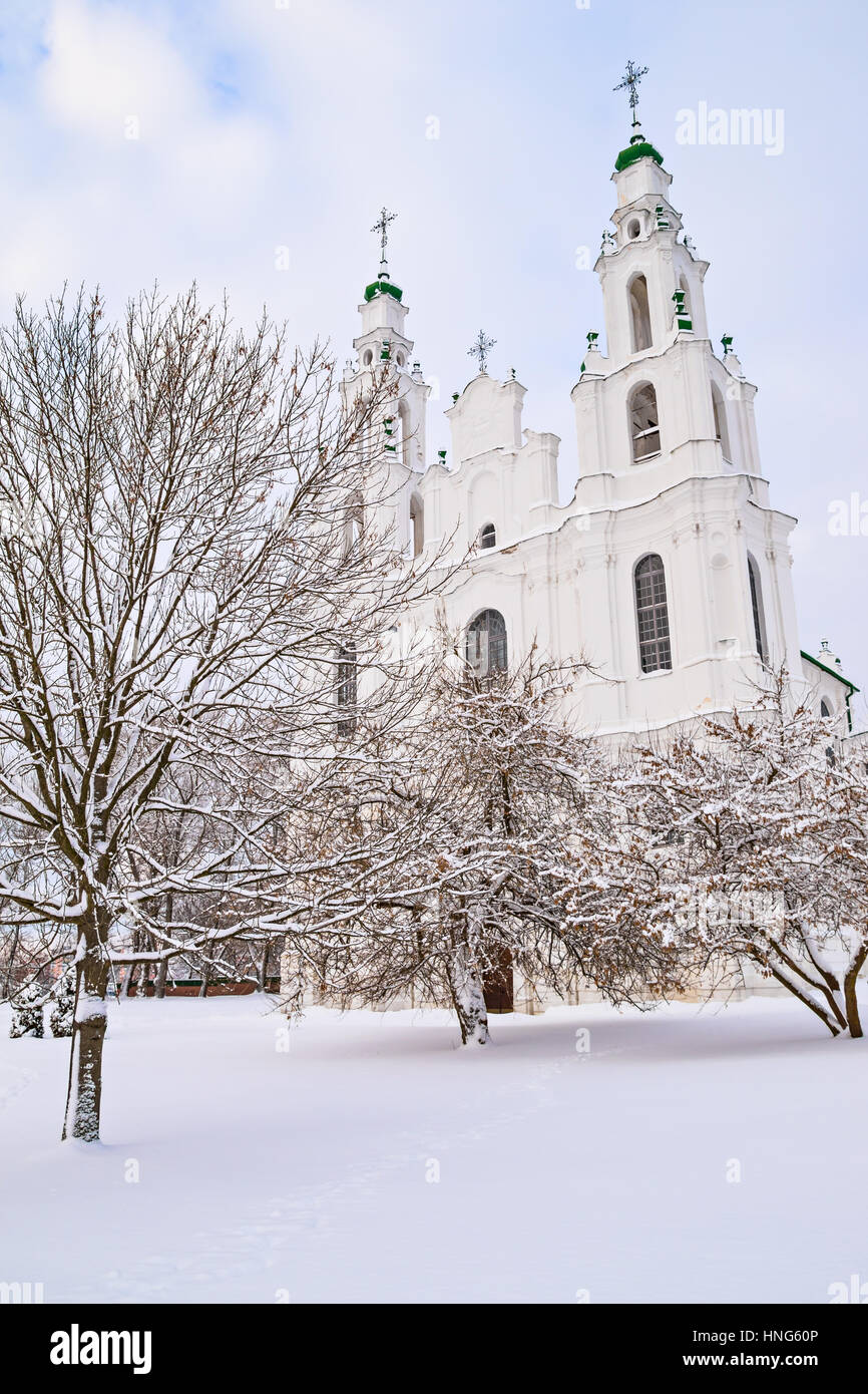Saint Sophia Cathedral im Winter verschneiten Polozk, Weißrussland Stockfoto