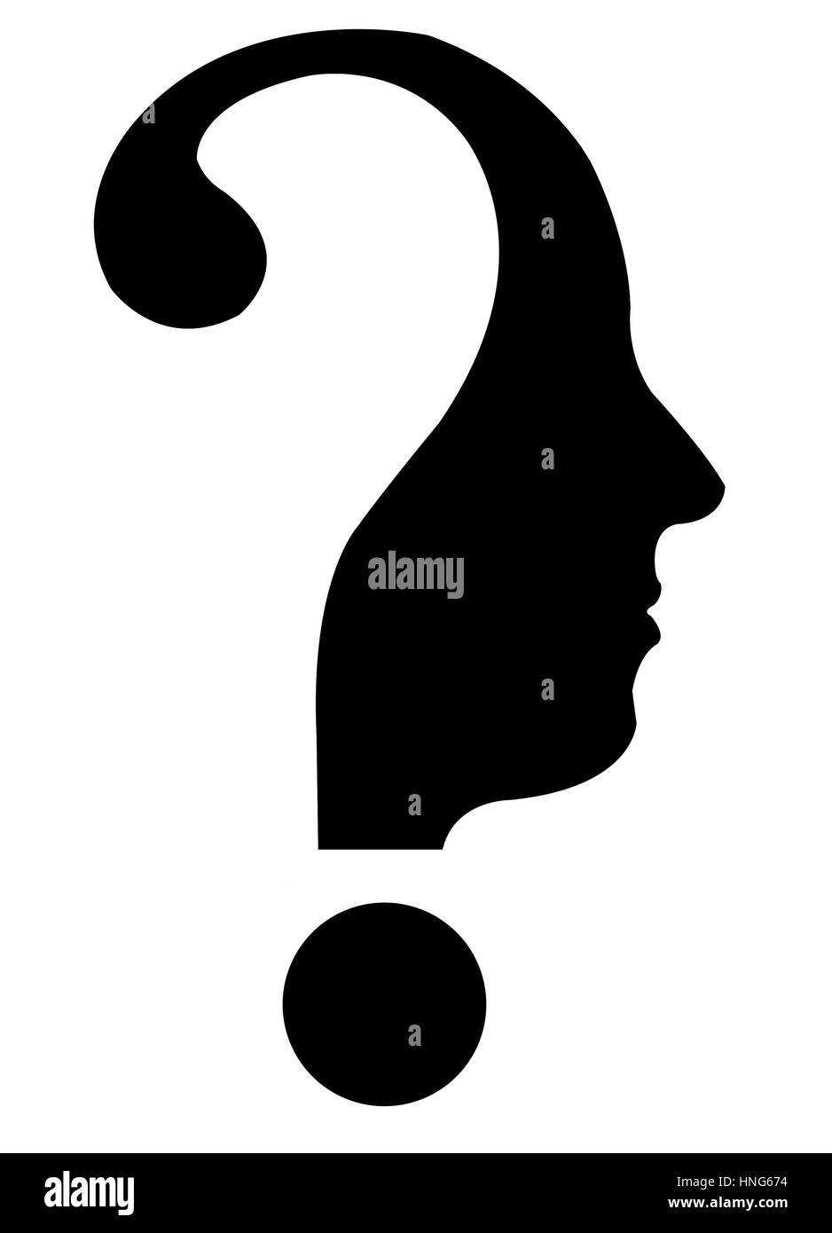 Questionmark-Kopf Stockfoto