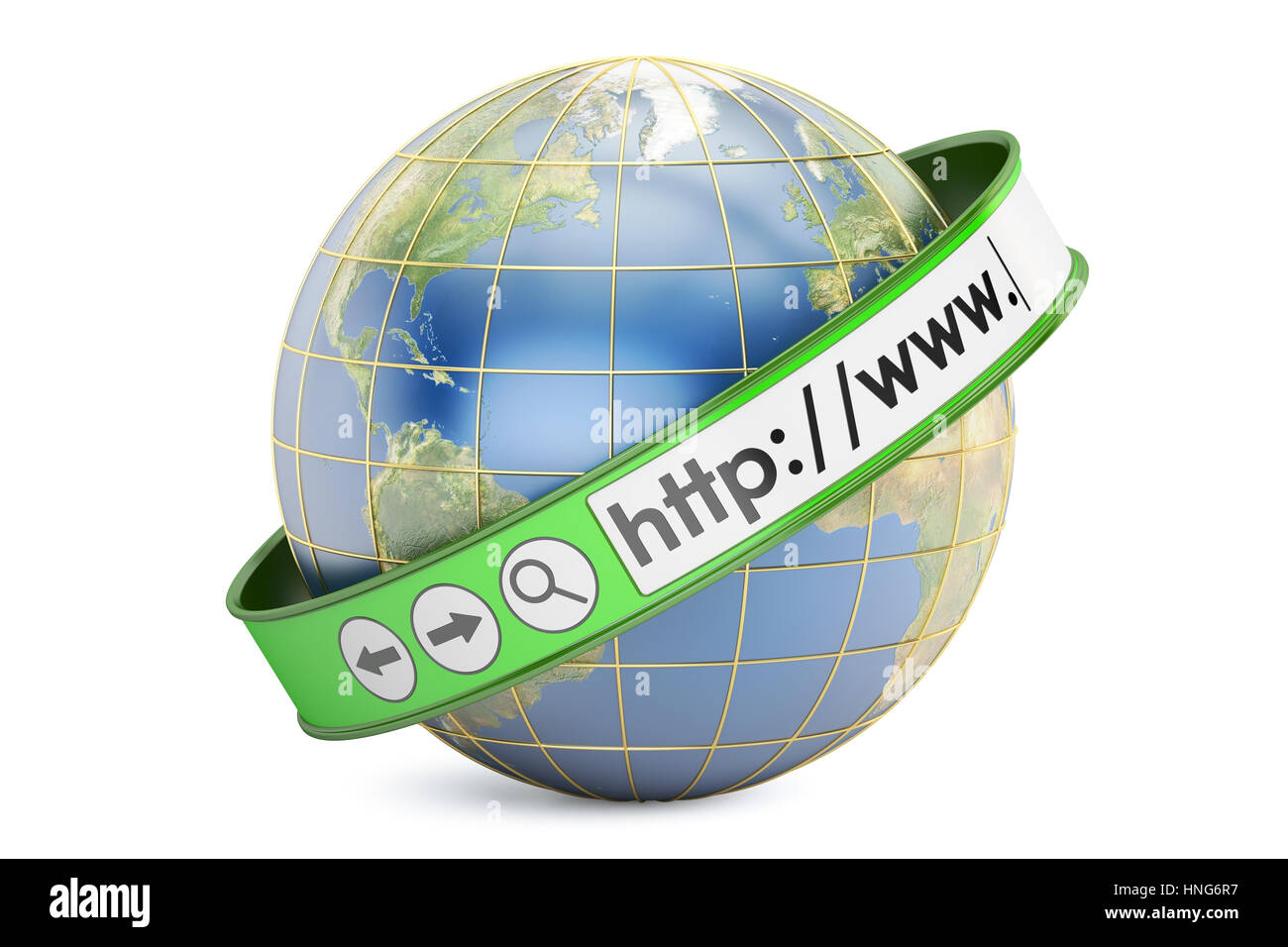 Globale Internet-Kommunikations-Konzept, 3D-Rendering isolierten auf weißen Hintergrund Stockfoto