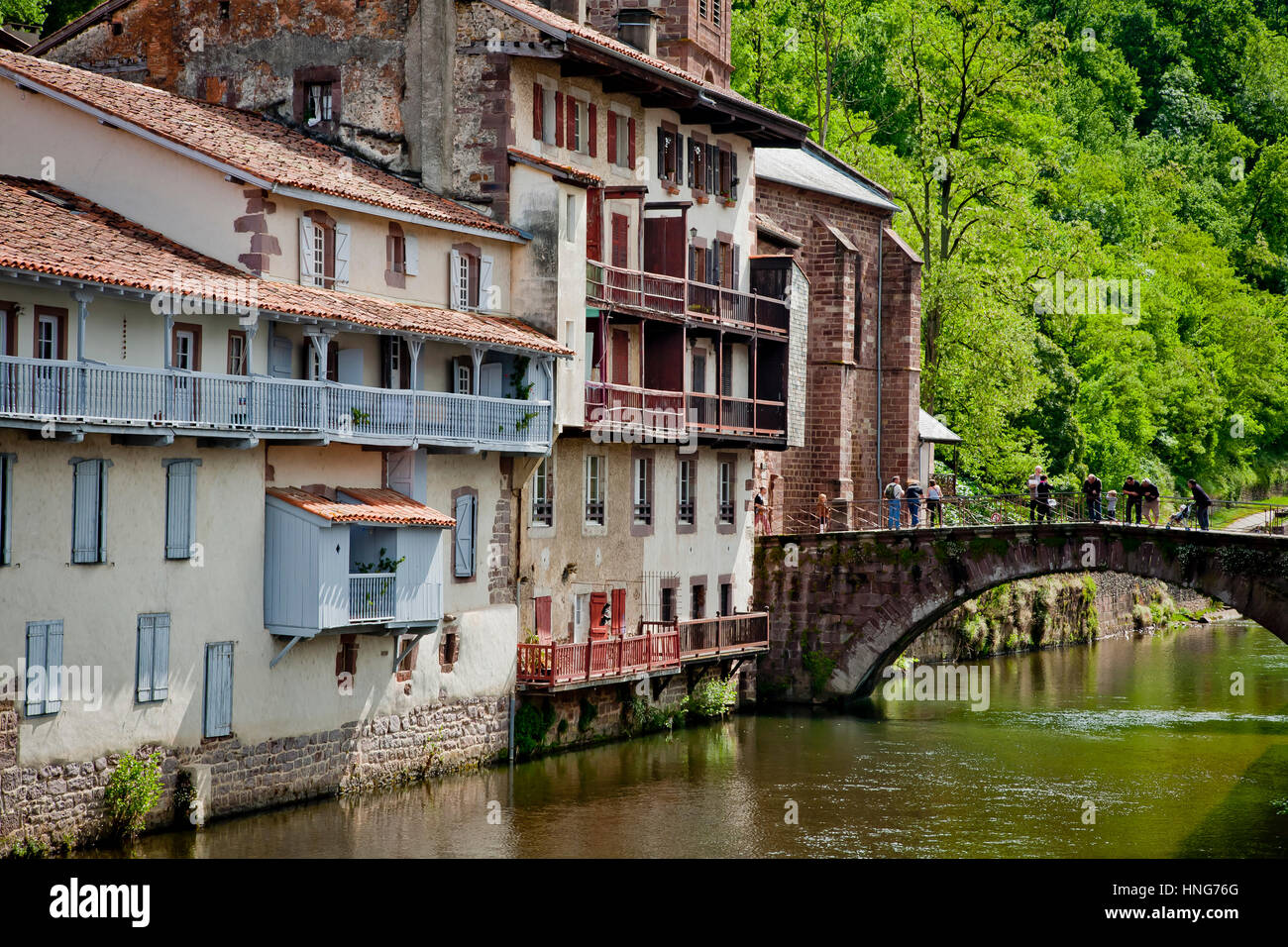 St-Jean-Pied-de-Port.  Pyrénées-Atlantiques, Frankreich. Stockfoto