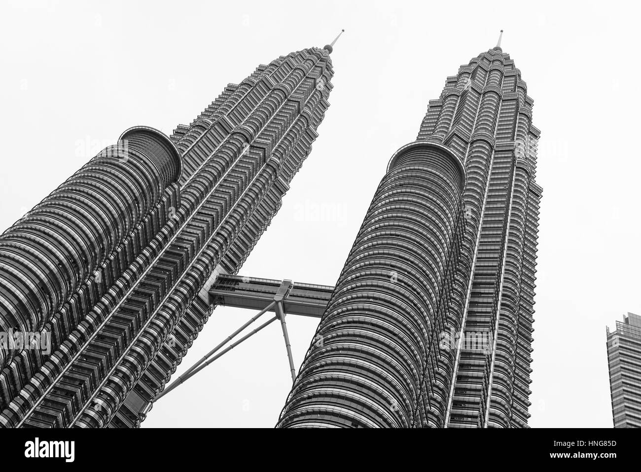 KUALA LUMPUR CA. FEBRUAR 2017. Die Petronas Towers, sobald die höchsten Gebäude der Welt das architektonische Herzstück sind die ethnisch eine Stockfoto