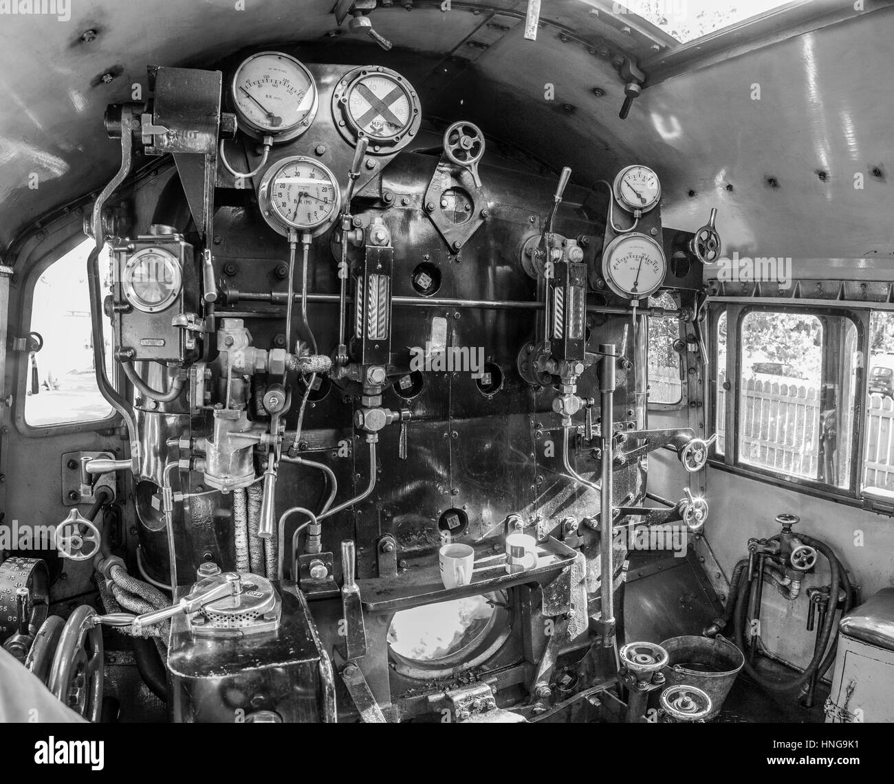 Blick von der Fußplatte Stockfoto