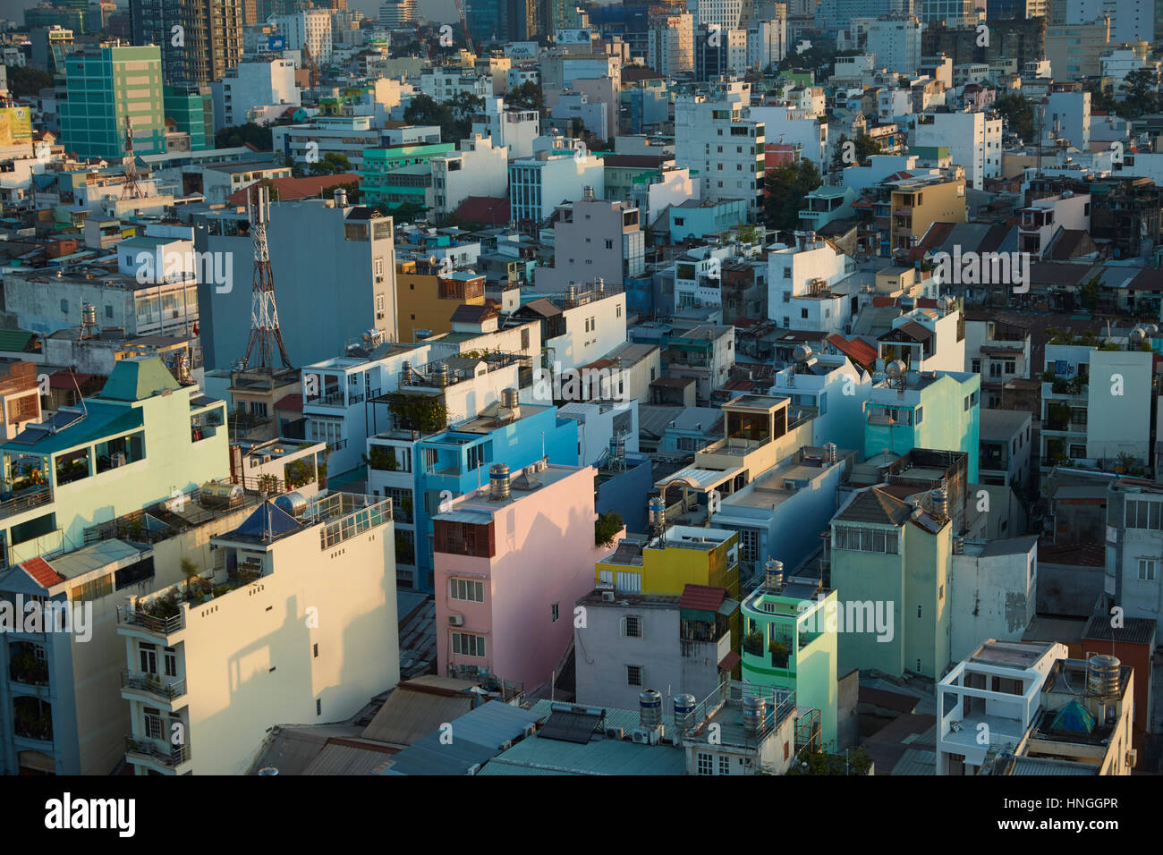 Wohnungen, District 1, Ho-Chi-Minh-Stadt (Saigon), Vietnam Stockfoto