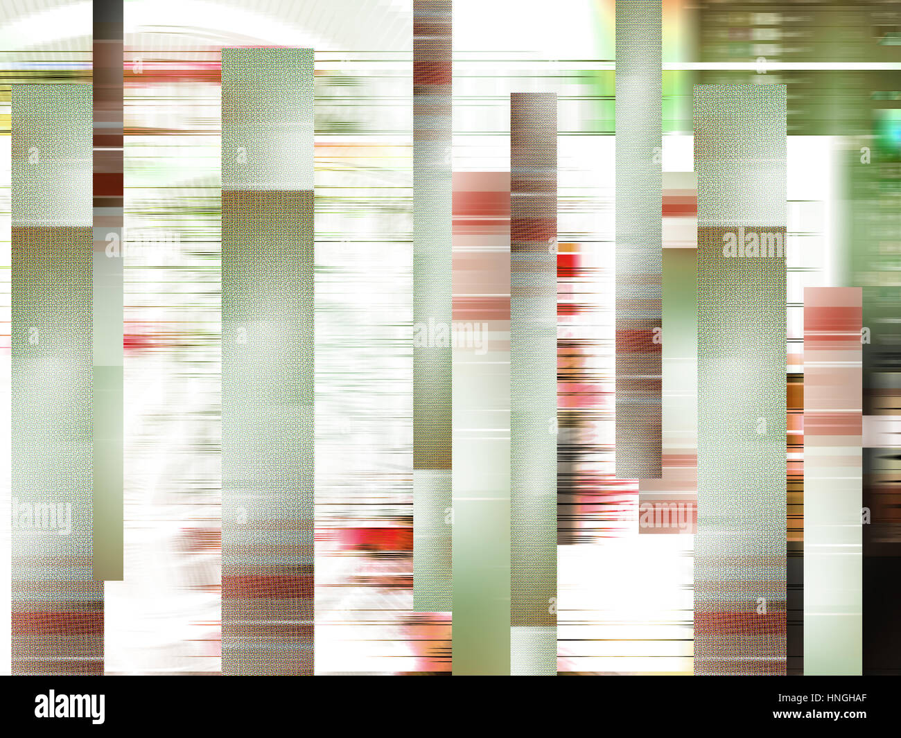 Glitch Hintergrund oder Computer Bildschirm Fehler oder digitale Pixel Rauschen abstrakte Muster TV Signal Fail oder Daten Verfall oder Grunge Tapete. Stockfoto