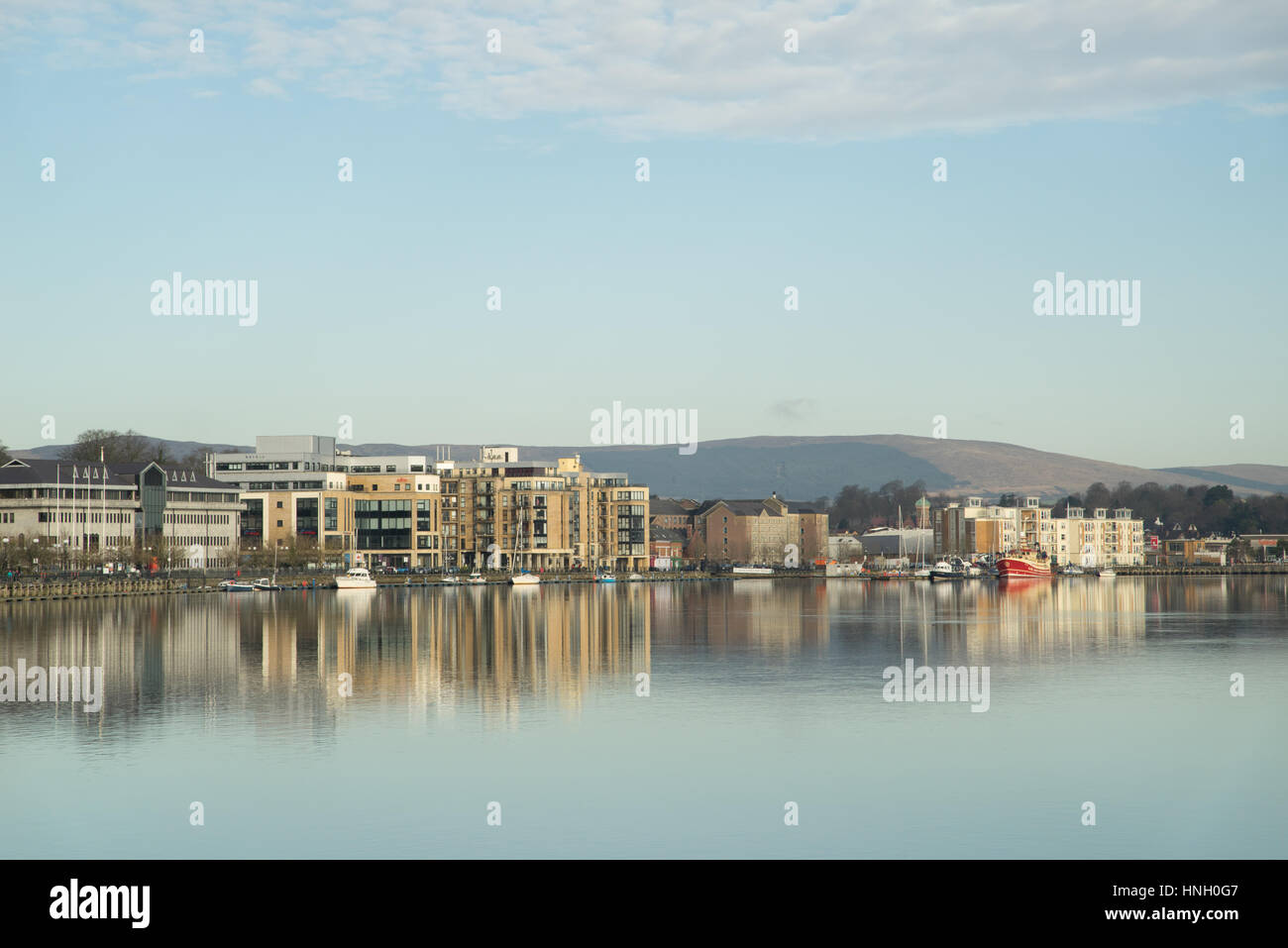 Am frühen Morgen auf den Fluss Foyle, Derry, Londonderry, Nordirland Stockfoto