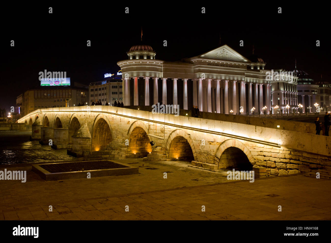 Steinerne Brücke in Skopje, Mazedonien. Stockfoto