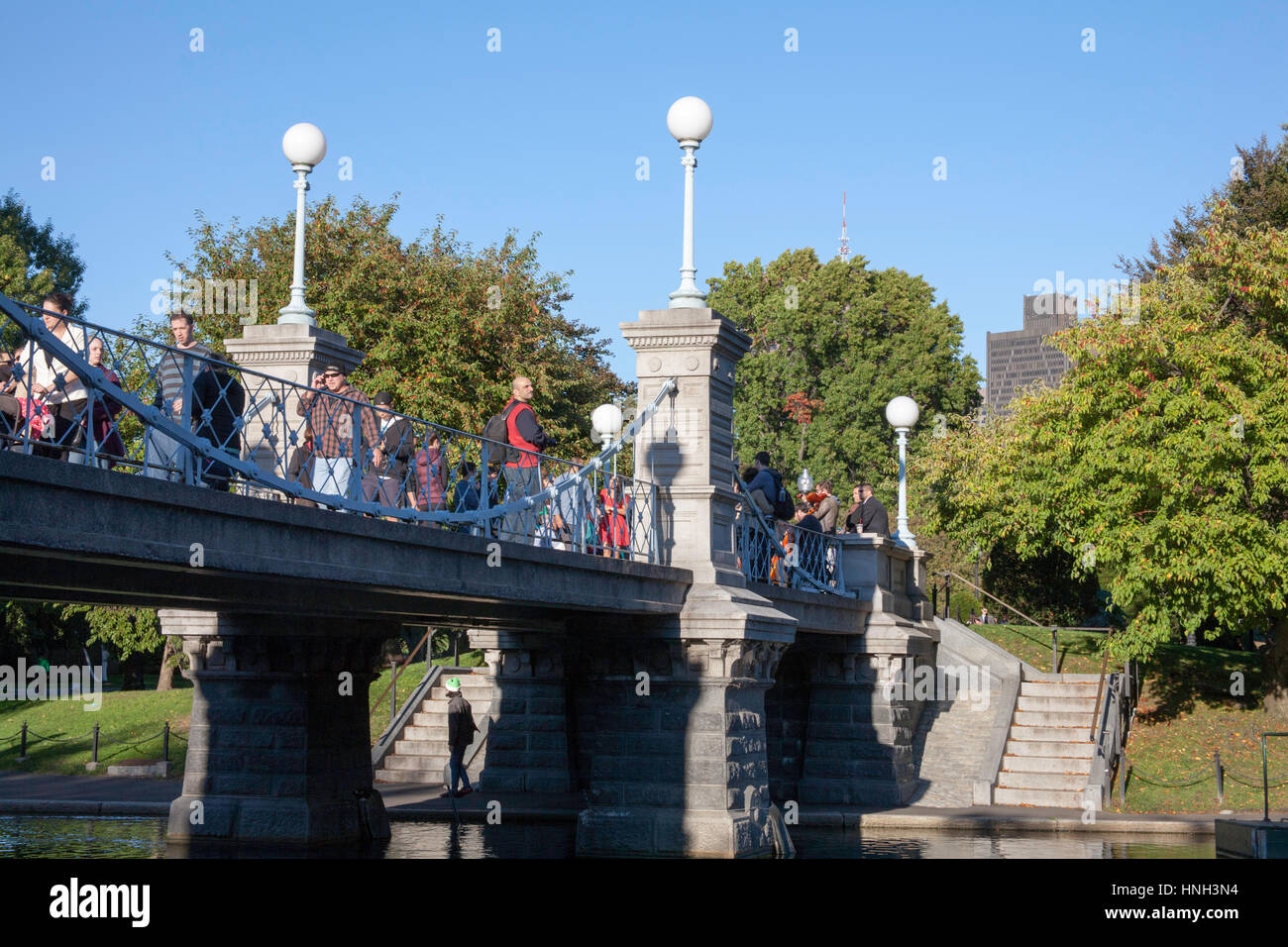 Die Brücke über die Lagune Boston Public Garden Boston Massachusetts, USA Stockfoto