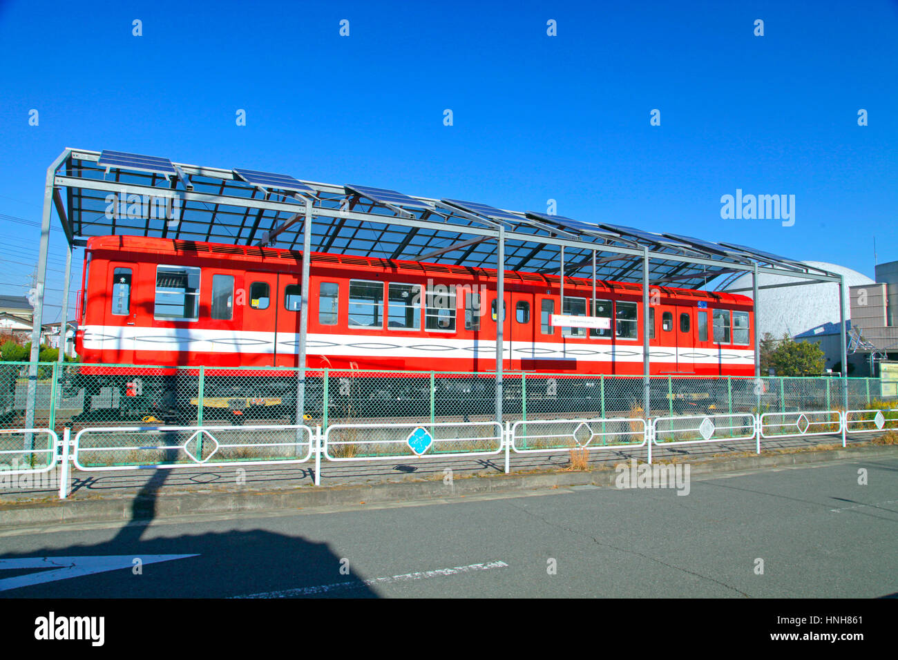Altes Auto der Marunouchi-Linie der U-Bahn angezeigt beim Science Dome Hachioji Tokio Japan Stockfoto
