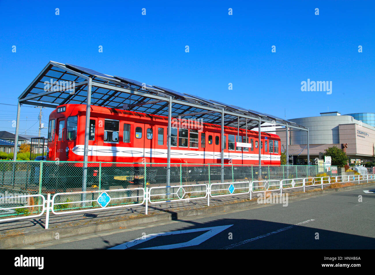 Altes Auto der Marunouchi-Linie der U-Bahn angezeigt beim Science Dome Hachioji Tokio Japan Stockfoto