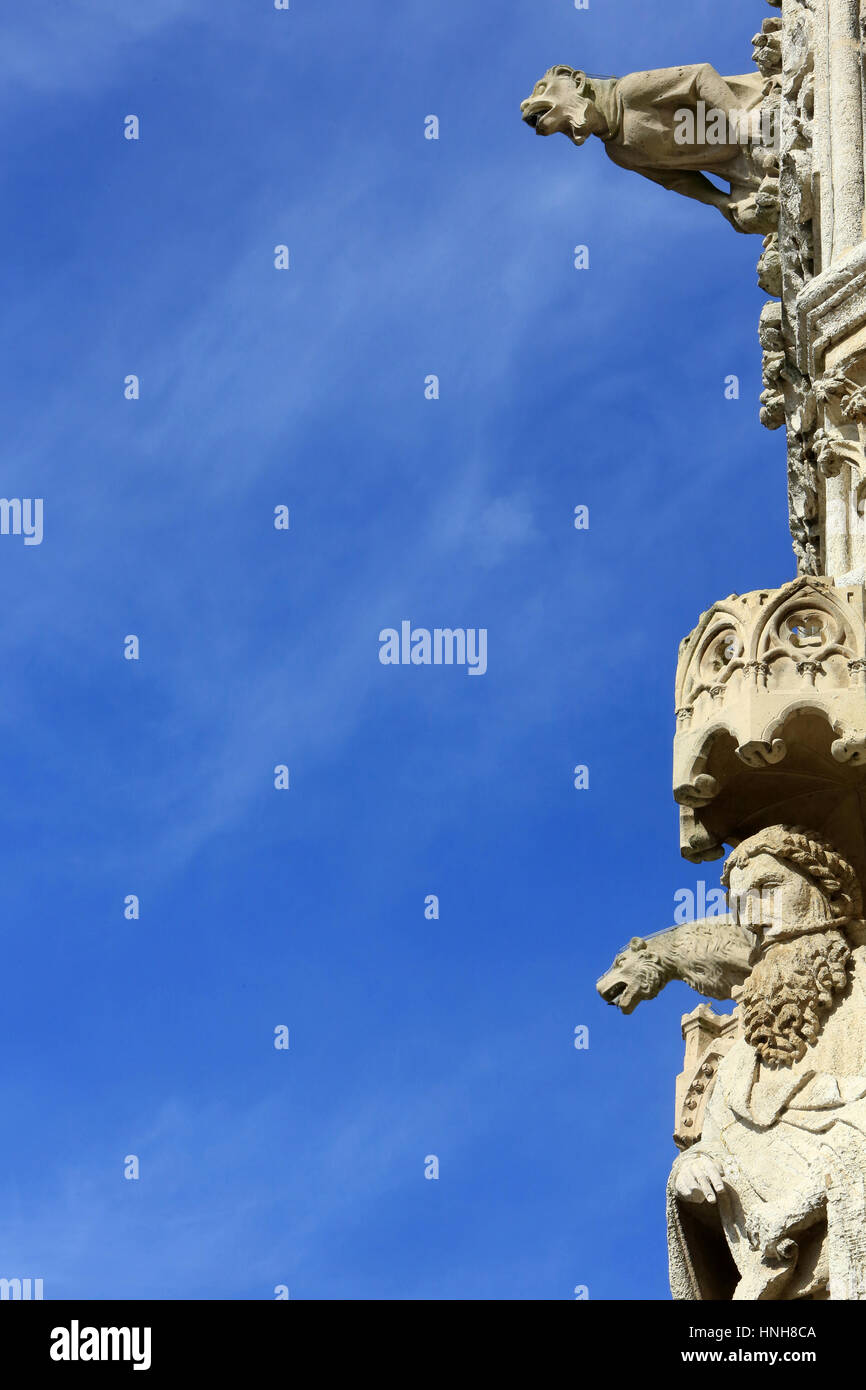 Die Statue des Propheten Nahum. Kathedrale unserer Dame von Amiens. Stockfoto