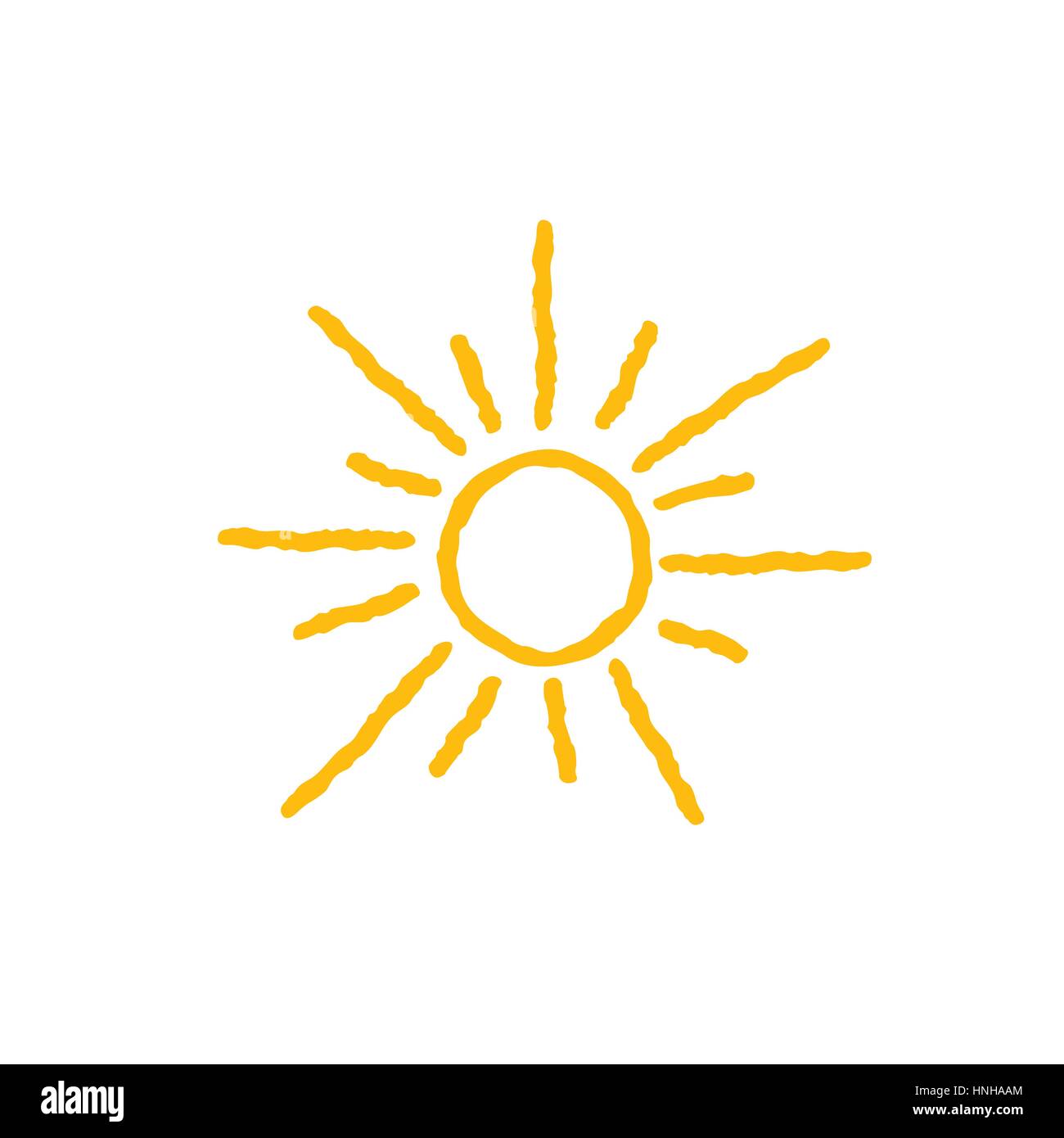 Sun Symbol. doodle Line Art Illustration Stock Vektor
