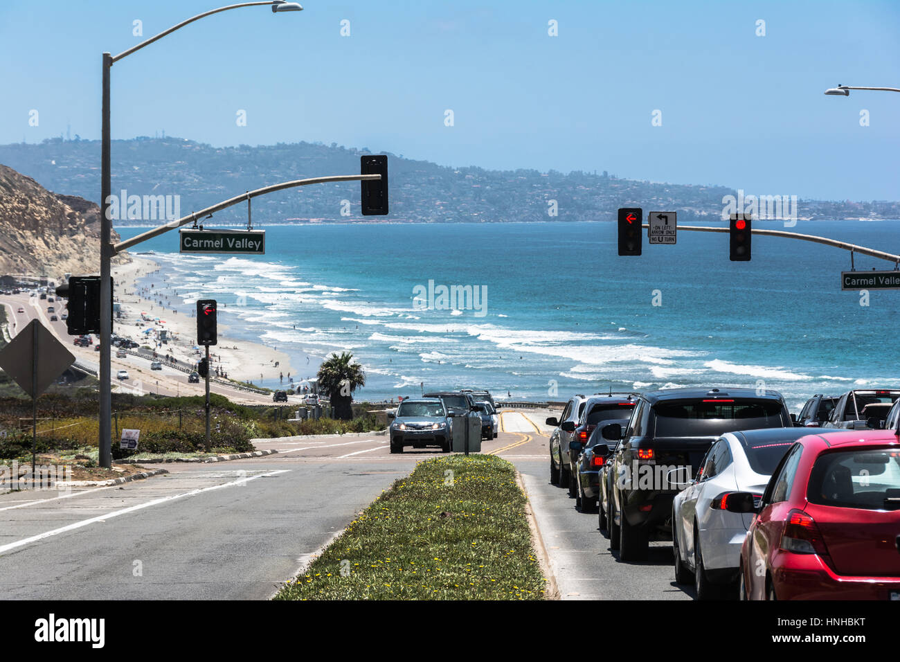 Die Straße entlang der Küste von Carmel Valley, Kalifornien Stockfoto