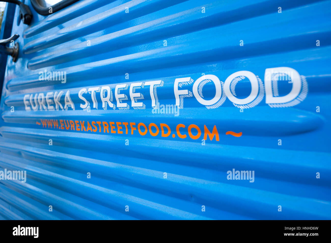Imbisswagen Eureka Street Food (Barcelona), Straße der kalifornischen Küche, Stockfoto