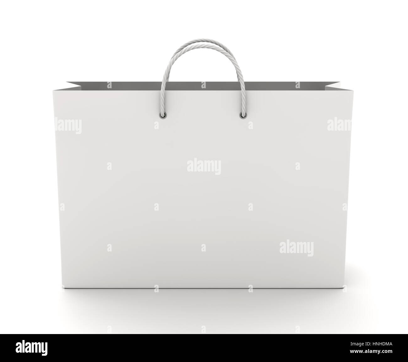 Leere Einkaufstasche auf dem weißen. 3D illustration Stockfoto