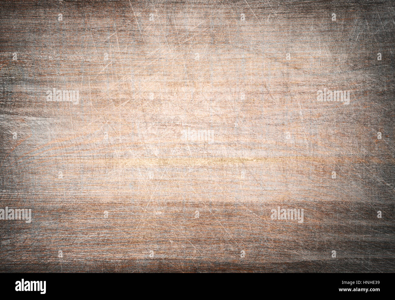 Braun zerkratzt Holzbrett. Stockfoto