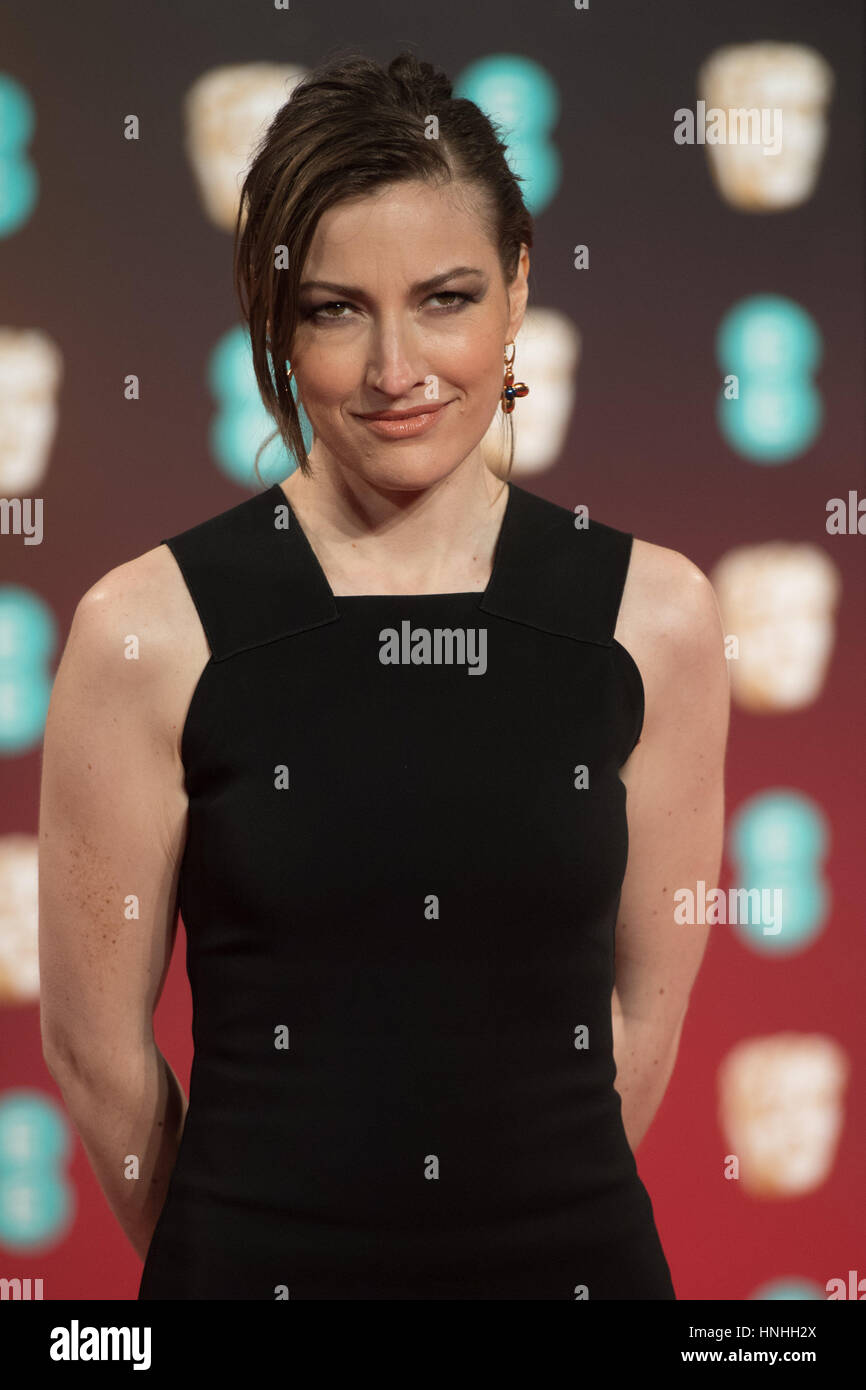 London, UK. 12. Februar 2017. Schauspielerin Kelly Macdonald kommt bei den EE British Academy Film Awards, Bafta Awards, in der Royal Albert Hall in London, England, Großbritannien, im 12. Februar 2017. Foto: Hubert Boesl - NO-Draht-SERVICE - Foto: Hubert Boesl/Dpa/Alamy Live News Stockfoto