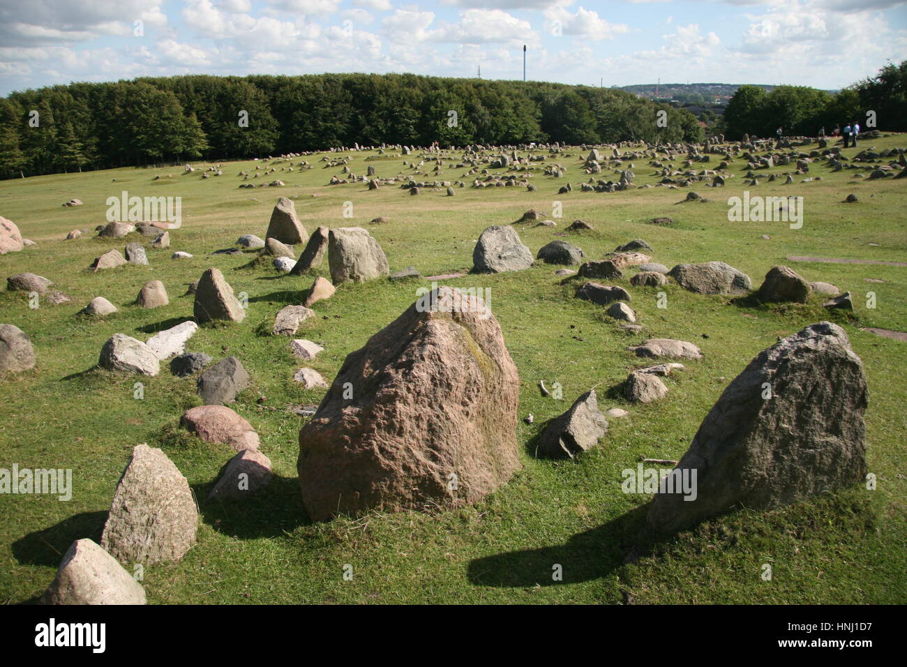 Viking Gräberfeld von Lindholm Hoje (ca. 700-1000 n. Chr.), in der Nähe von Aalborg, Nord-Jütland, Dänemark Stockfoto