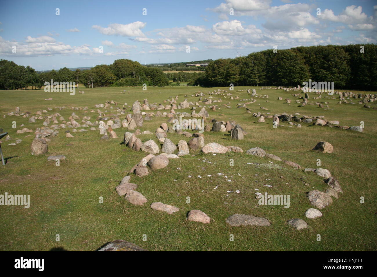 Viking Gräberfeld von Lindholm Hoje (ca. 700-1000 n. Chr.), in der Nähe von Aalborg, Nord-Jütland, Dänemark Stockfoto