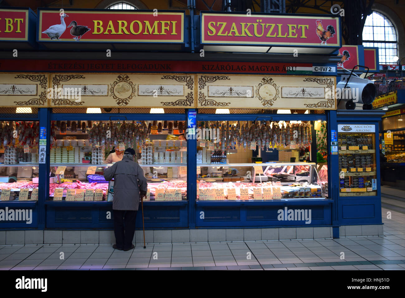 Zentrale Markthalle, Budapest, Ungarn Stockfoto