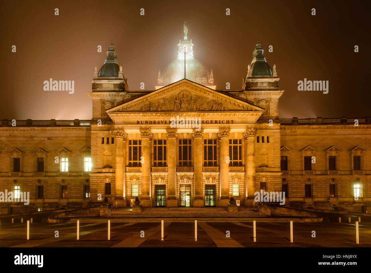High Court bei Nacht, Stadt Leipzig, Sachsen, Germany Stockfoto