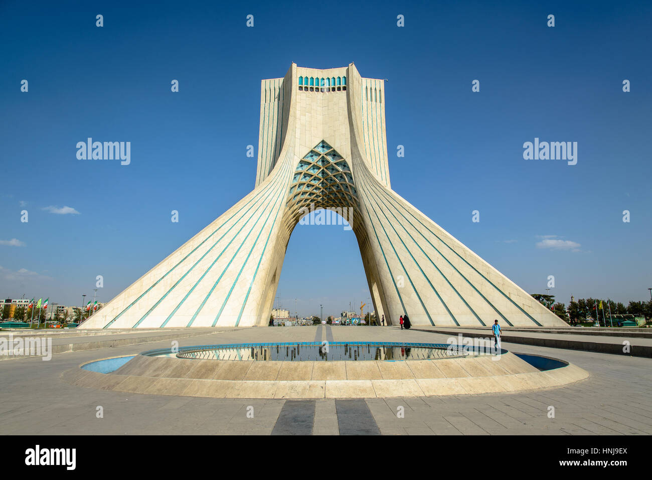 Teheran, IRAN - 2. Oktober 2014: Azadi-Turm in der iranischen Hauptstadt Teheran Stockfoto