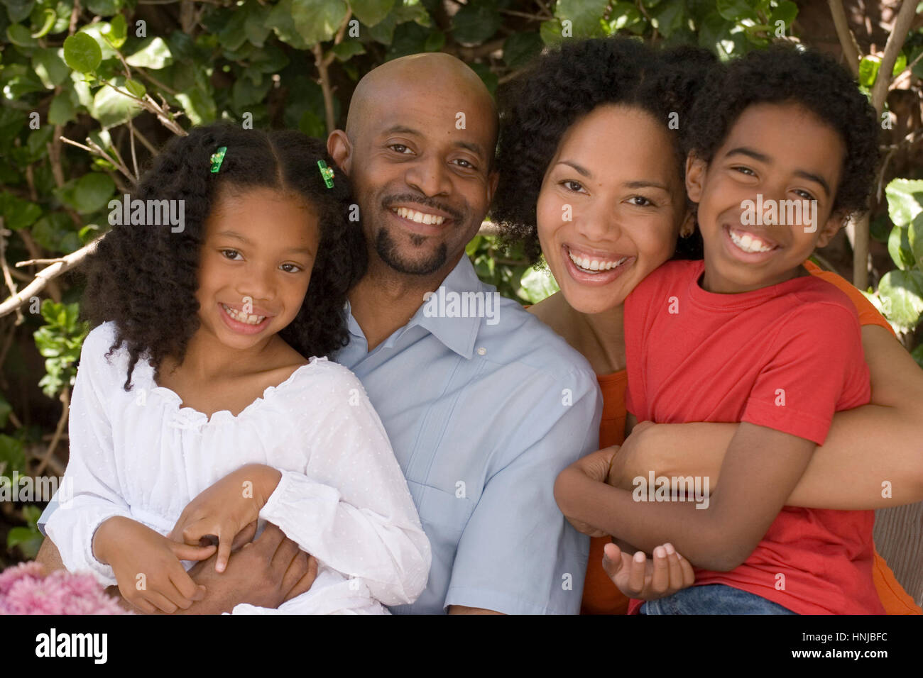 African American Mutter und Vater und ihre Kinder. Stockfoto