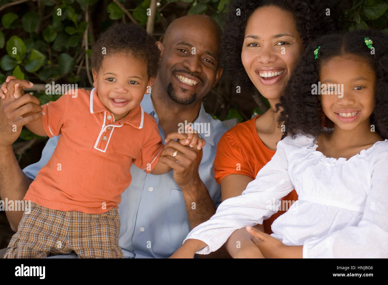African American Mutter und Vater und ihre Kinder. Stockfoto