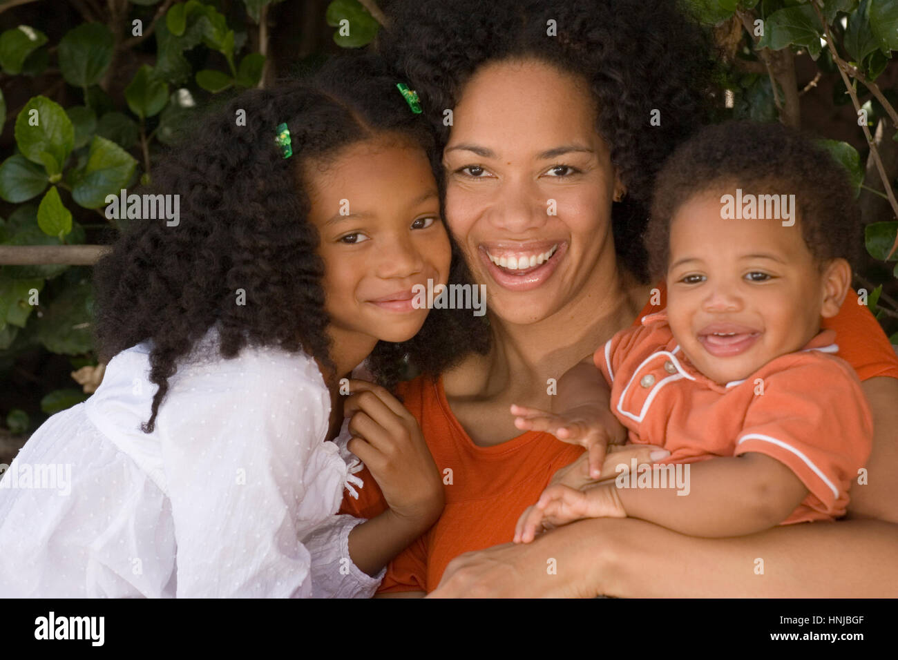 African American Mutter und ihre Kinder. Stockfoto