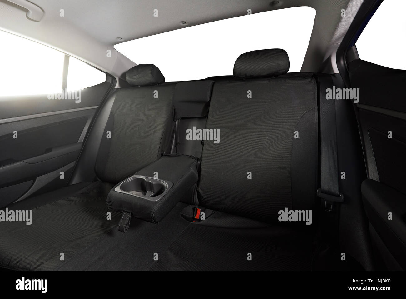 Wieder schwarze Stoffsitze Limousine mit isolierten Fenstern Stockfoto