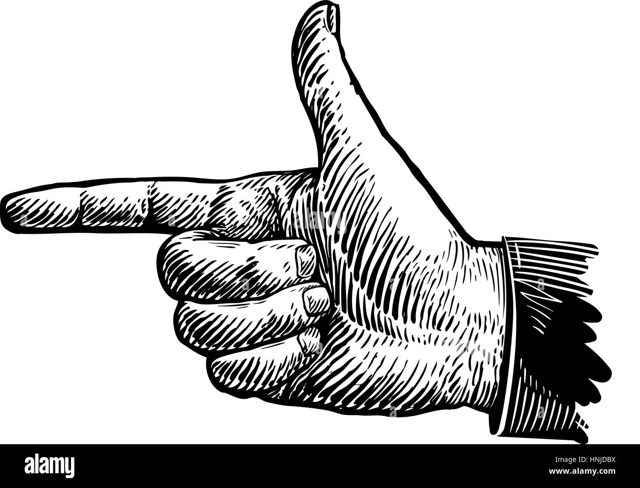 Hand, Zeigefinger. Skizze-Vektor-illustration Stock Vektor