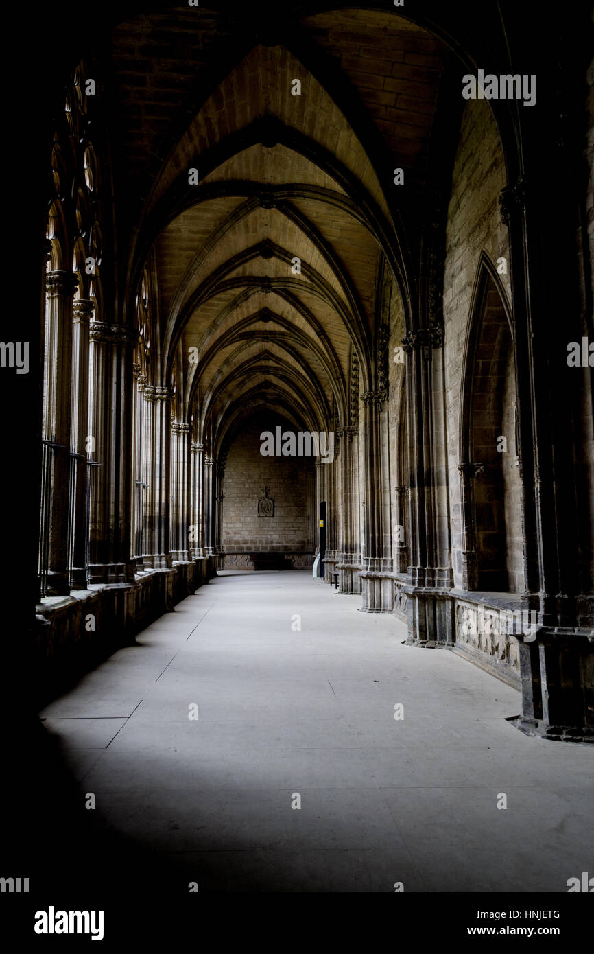 Die gotische Kathedrale von Royal Saint Mary in Pamplona stammt aus dem 15. Jahrhundert Stockfoto