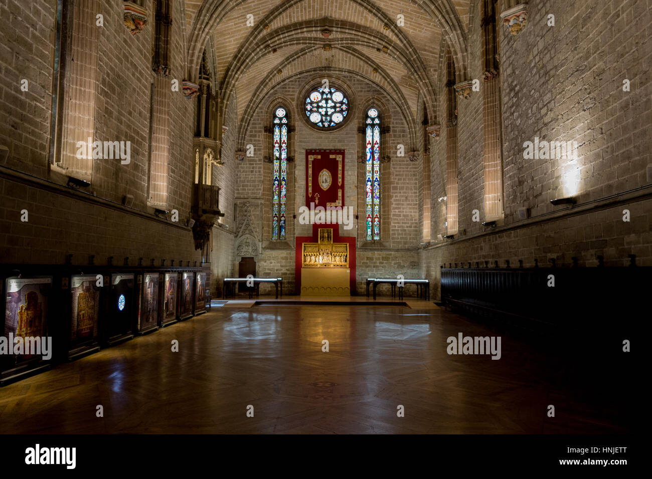 Die gotische Kathedrale von Royal Saint Mary in Pamplona stammt aus dem 15. Jahrhundert Stockfoto