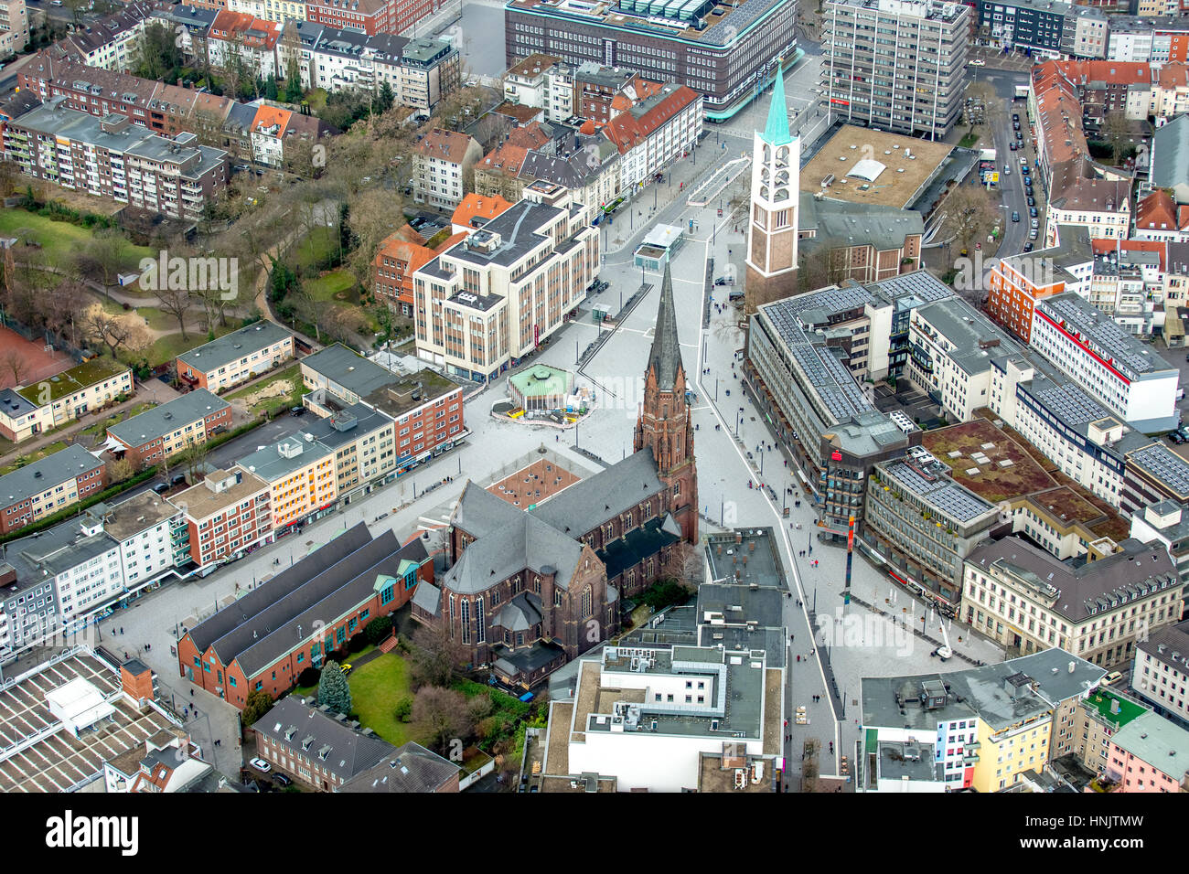 Zentrum von Gelsenkirchen, Down Town, Blick auf die Fußgängerzone