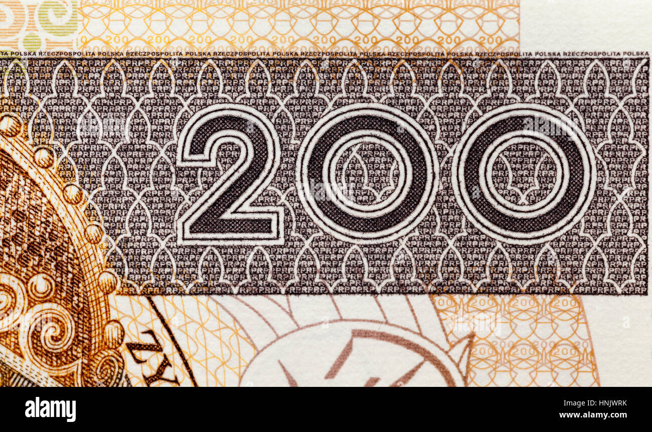 Polnischer Zloty closeup Stockfoto