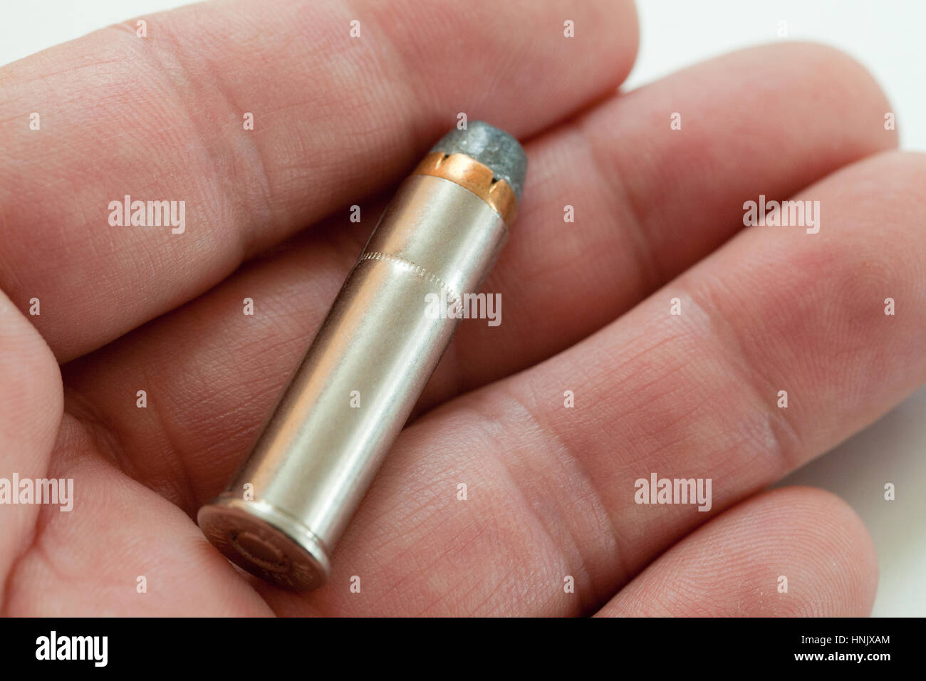 Kugel in der Hand des Mannes - USA Stockfoto
