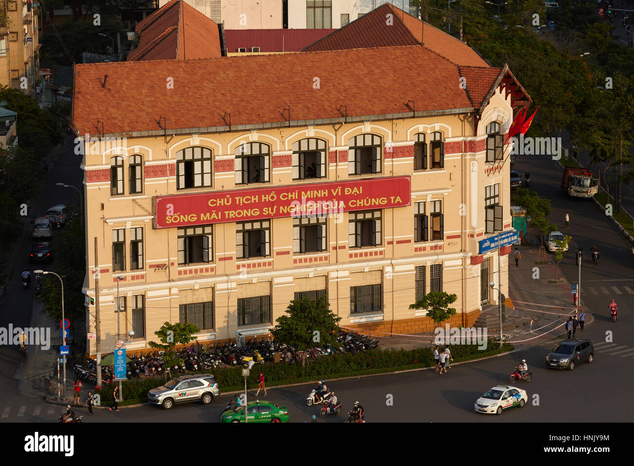 Saigon-Eisenbahn-Firmensitz, Ben Thanh Kreisverkehr, Ho-Chi-Minh-Stadt (Saigon), Vietnam Stockfoto