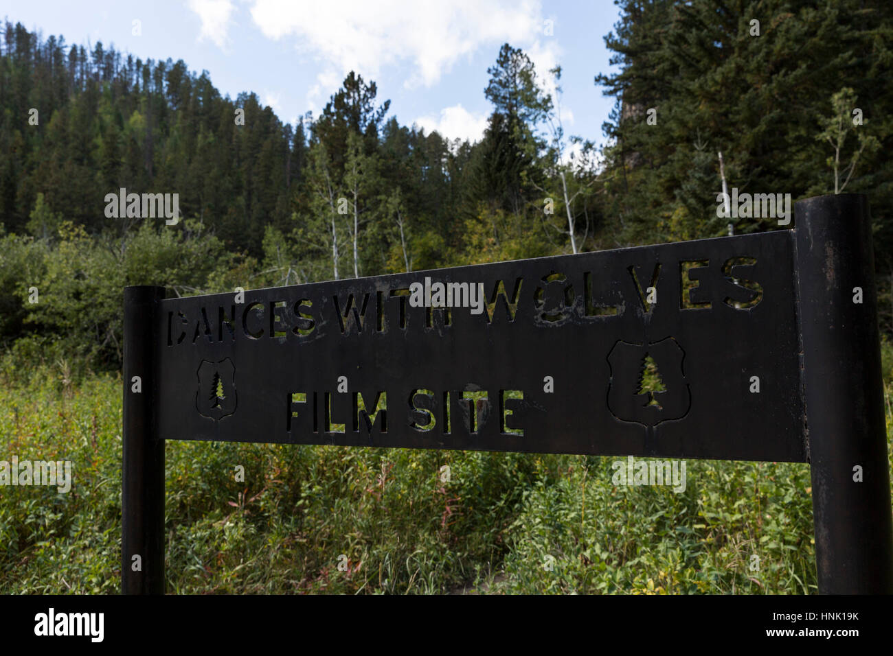 Tänze mit Wölfen Film Website. September 2016. Spearfish Canyon Byway, South Dakota, USA Stockfoto