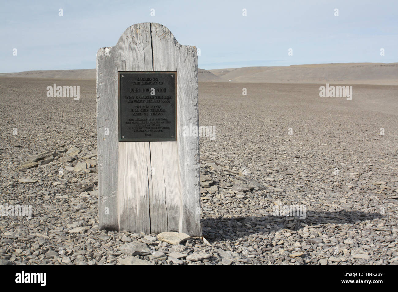 Grab, Beechey Island John Franklin einen Winter auf seiner katastrophalen Nordwestpassage Expedition während des 19. Jahrhunderts - Nunavut - Canadad verbrachte Stockfoto