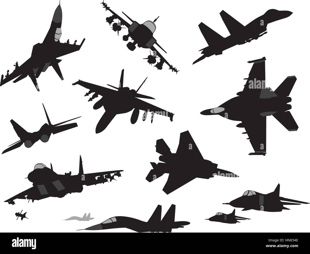 Militärflugzeuge-set Stock Vektor