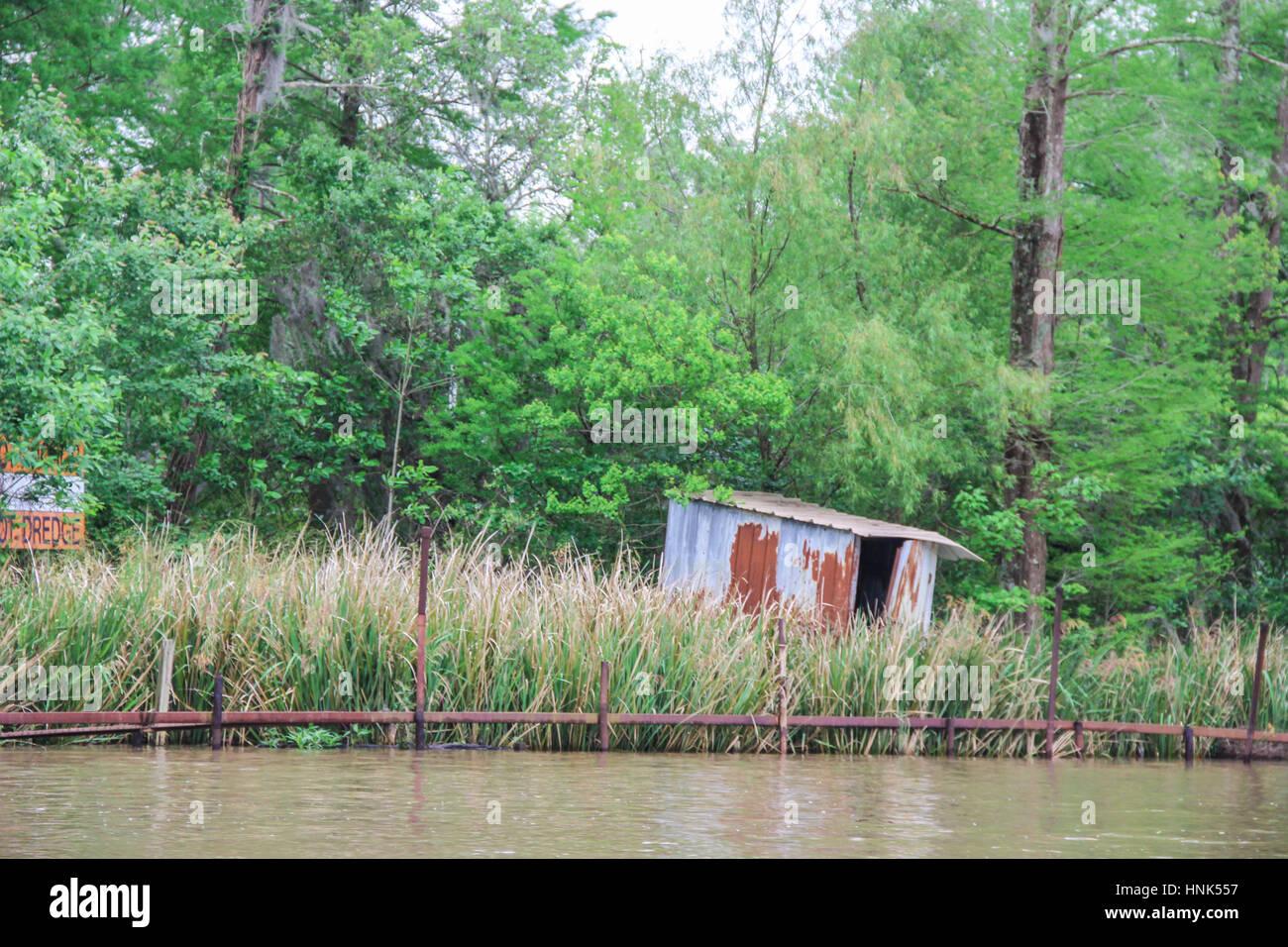 Sumpf-Hütte in der Nähe von New Orleans, Louisiana Stockfoto