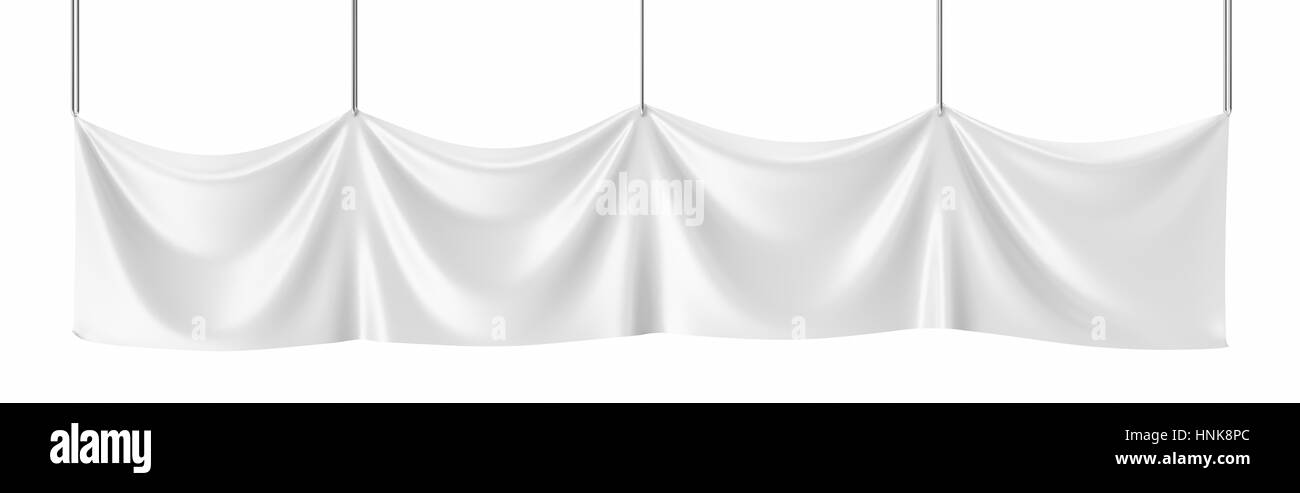 Weiße Leinwand, leere Mock-up Banner isoliert. 3D-Rendering Stockfoto