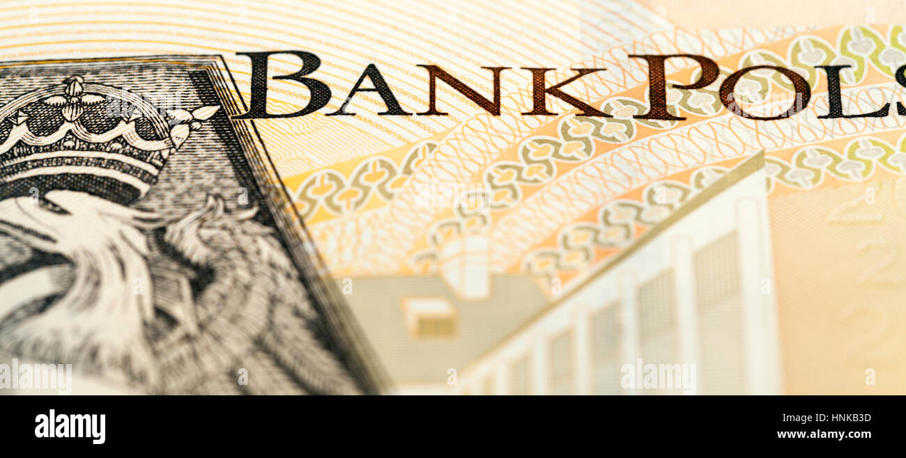 Polnische Banknoten, close-up Stockfoto
