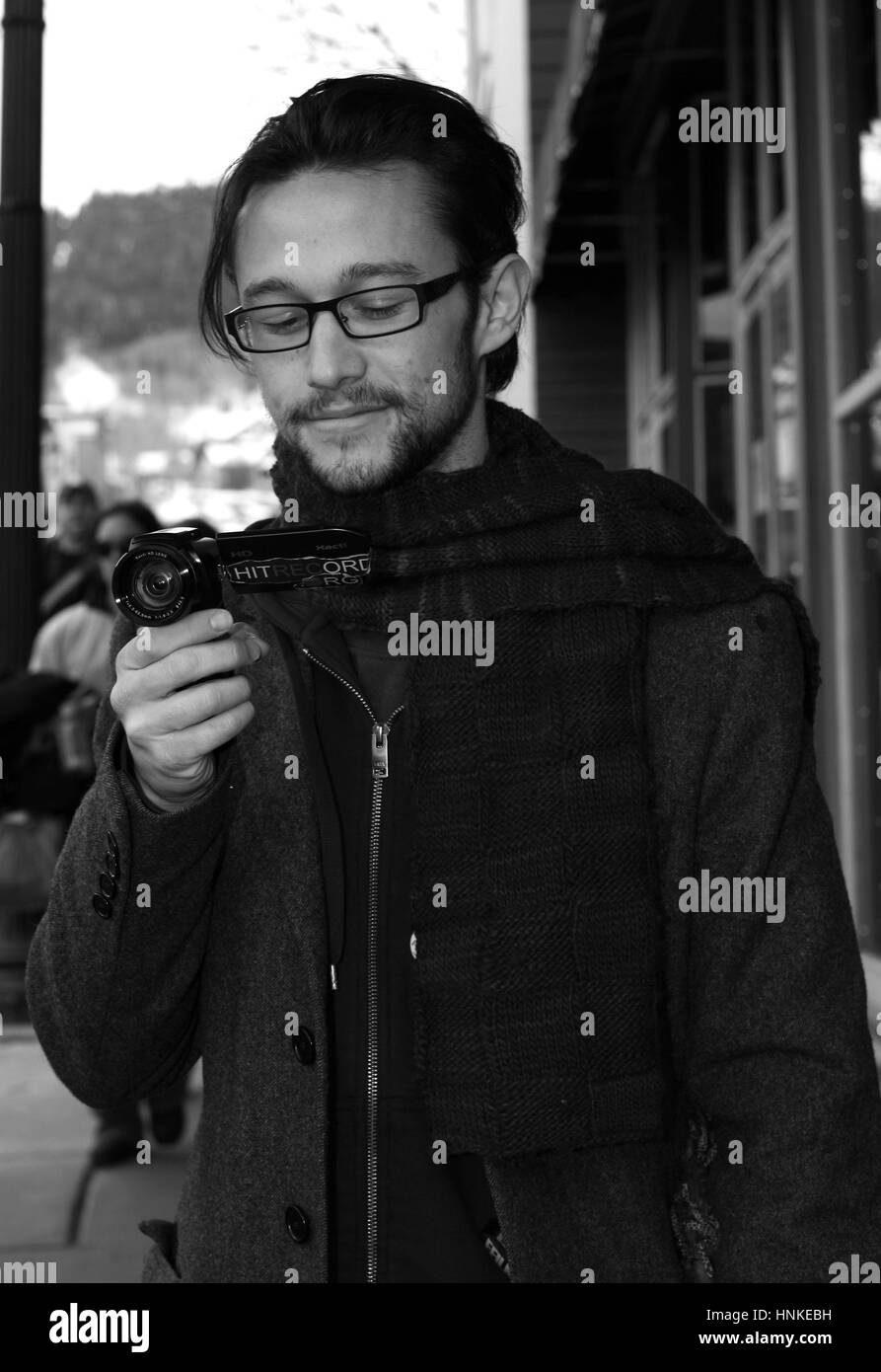Schauspieler Joseph Gordon-Levitt abgebildet auf der Main Street während der 2009 Sundance Film Festival am 21. Januar 2009 in Park City, Utah Stockfoto