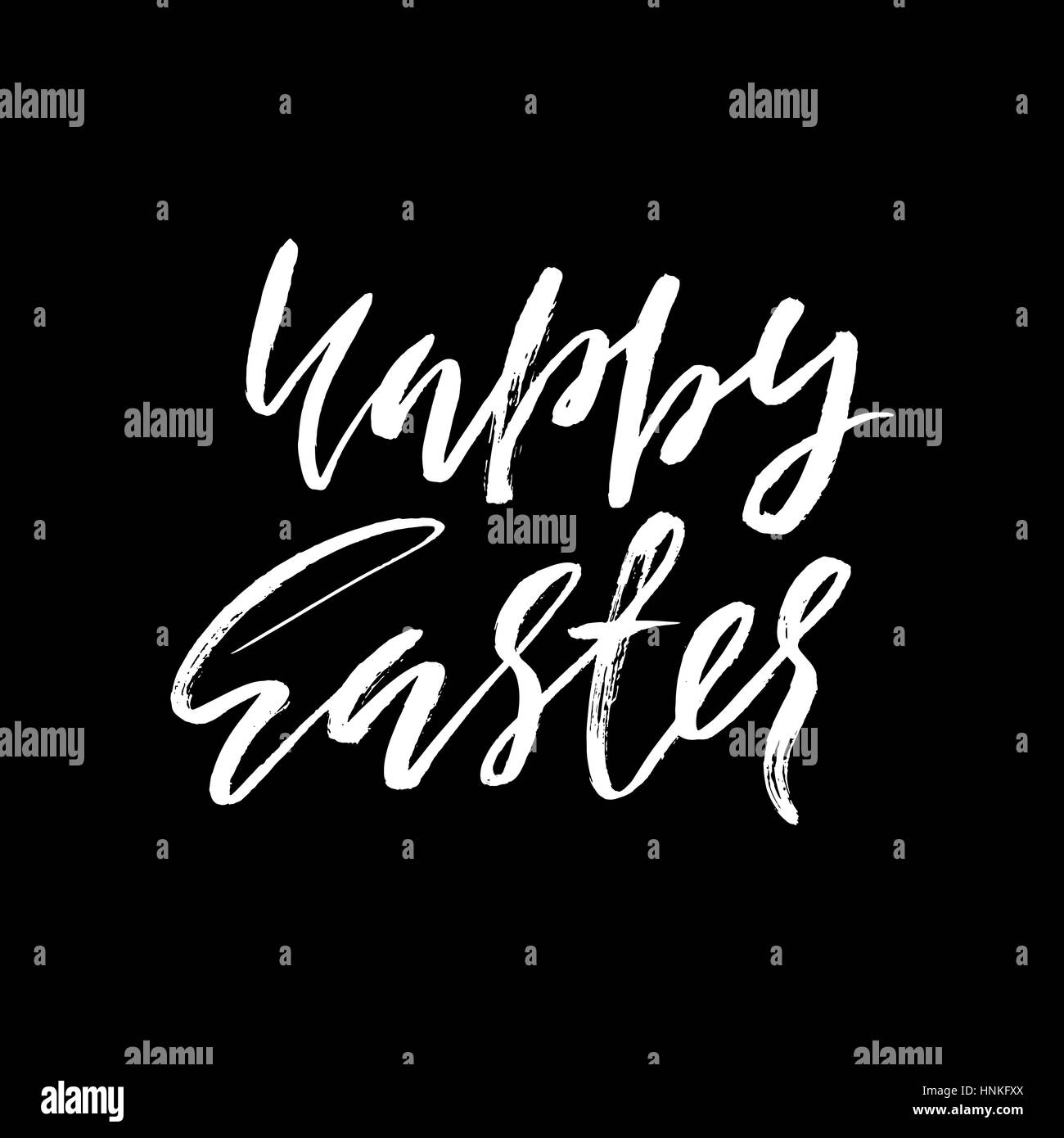 Happy Easter Schriftzug für Grußkarte. Vektor hand gezeichnete Abbildung. Grunge-Inschrift. Handgeschriebene Entwurf Stock Vektor