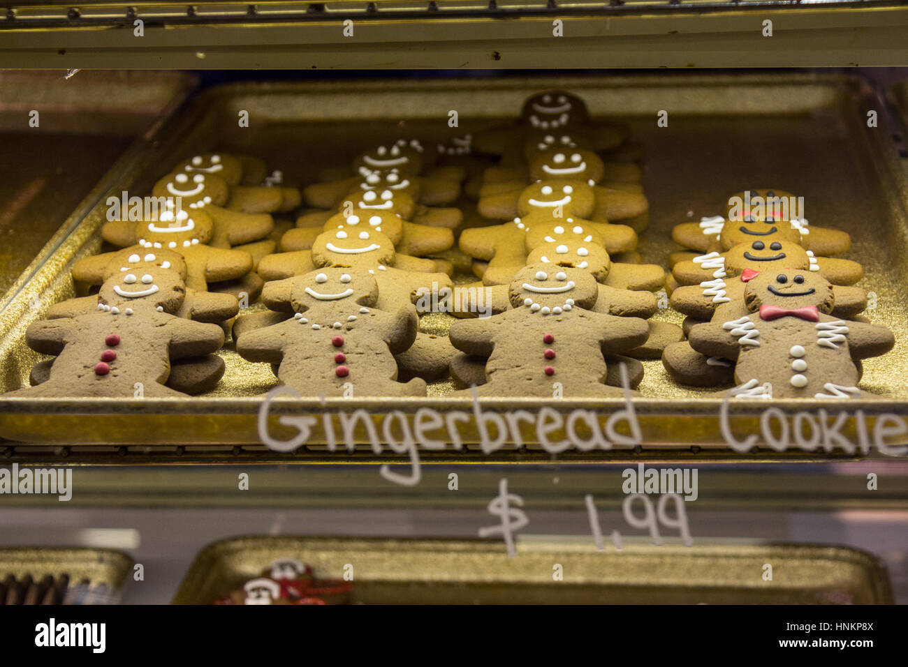 Gingerbread cookies für den Verkauf in St Lawrence Markt, Toronto Stockfoto