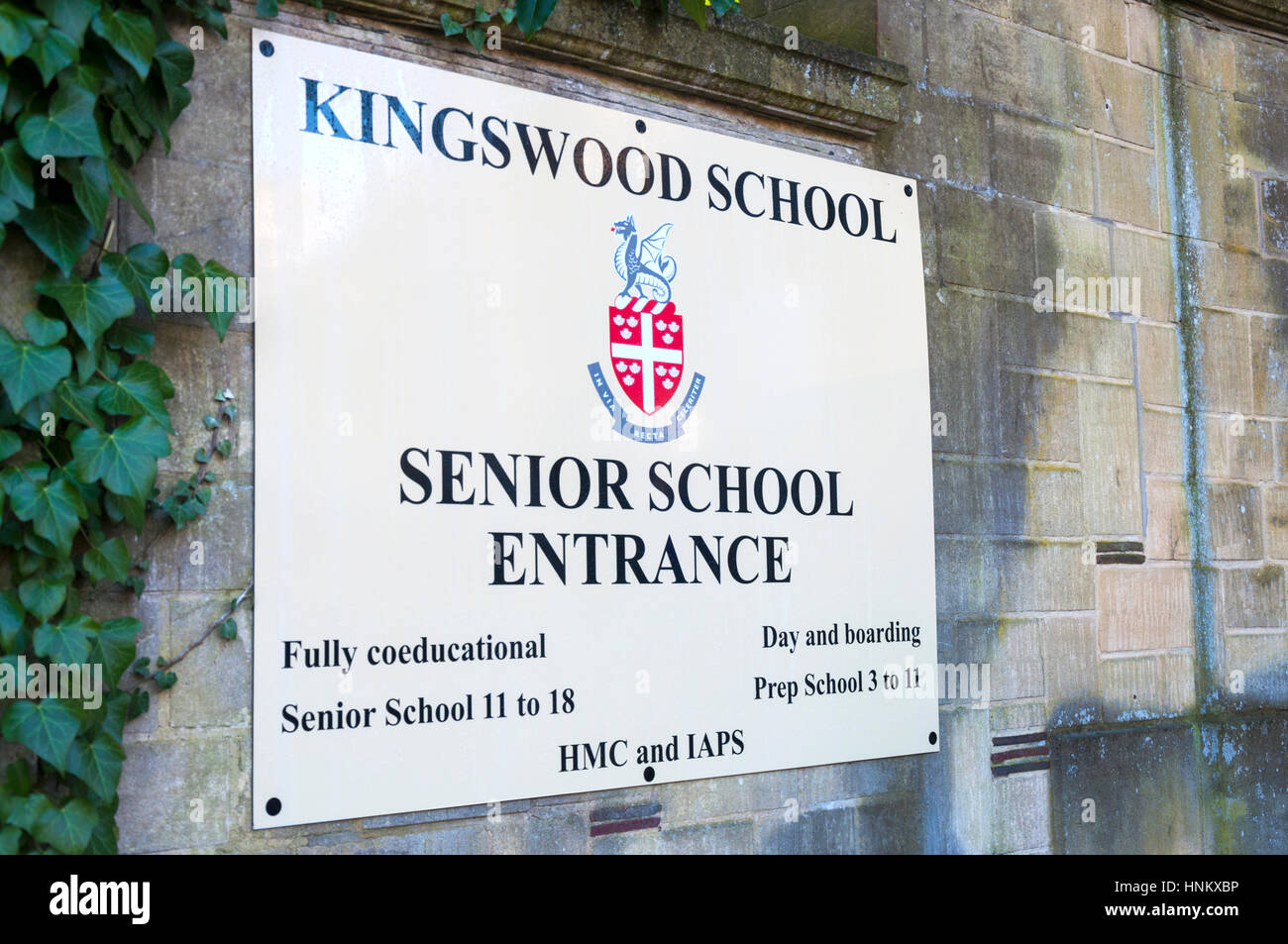 Kingswood Schule Bad Somerset senior Eingang Stockfoto