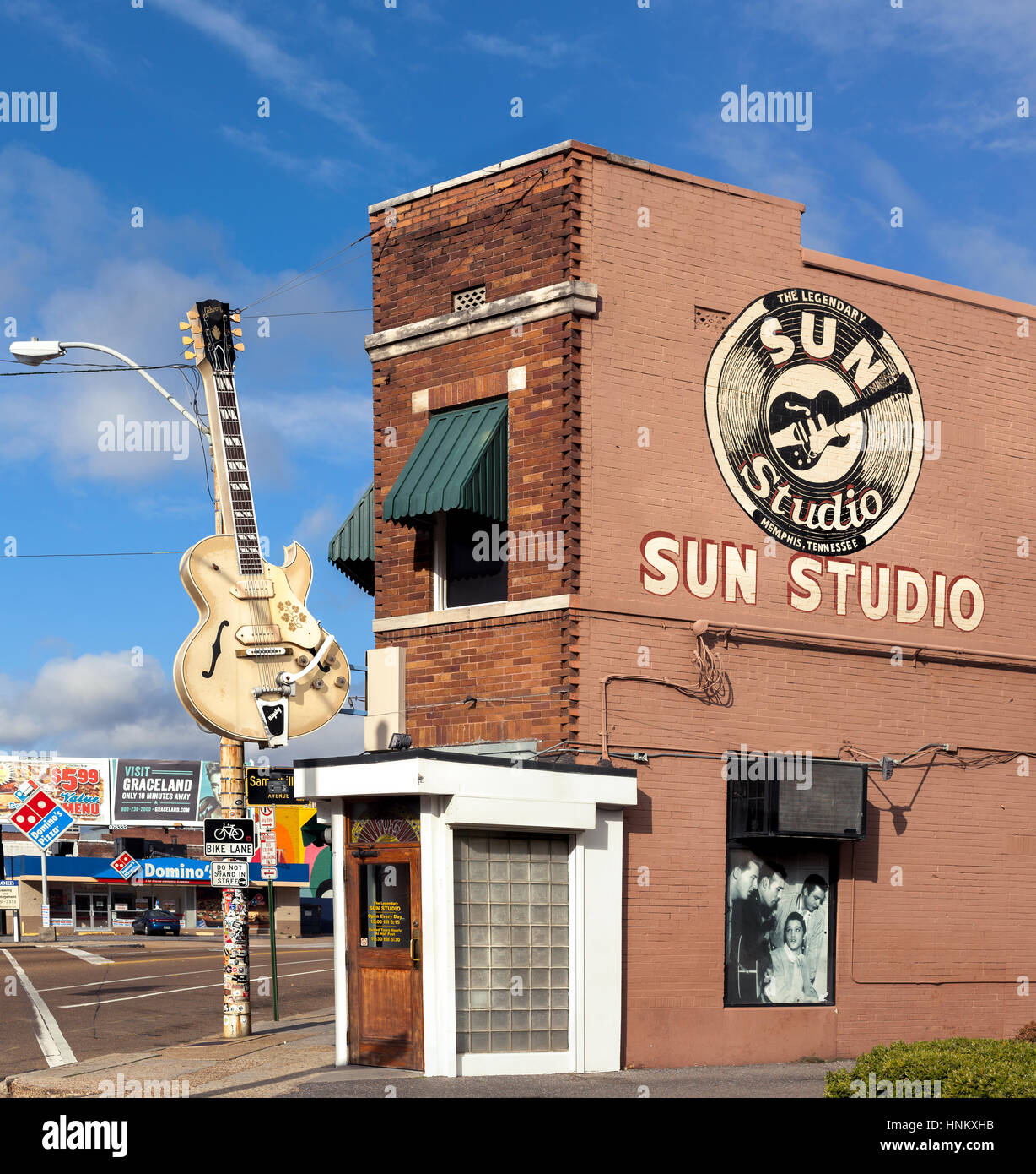 Sun Studio. Elvis Presleys Aufnahme statt. Memphis, Tennessee, USA. Stockfoto