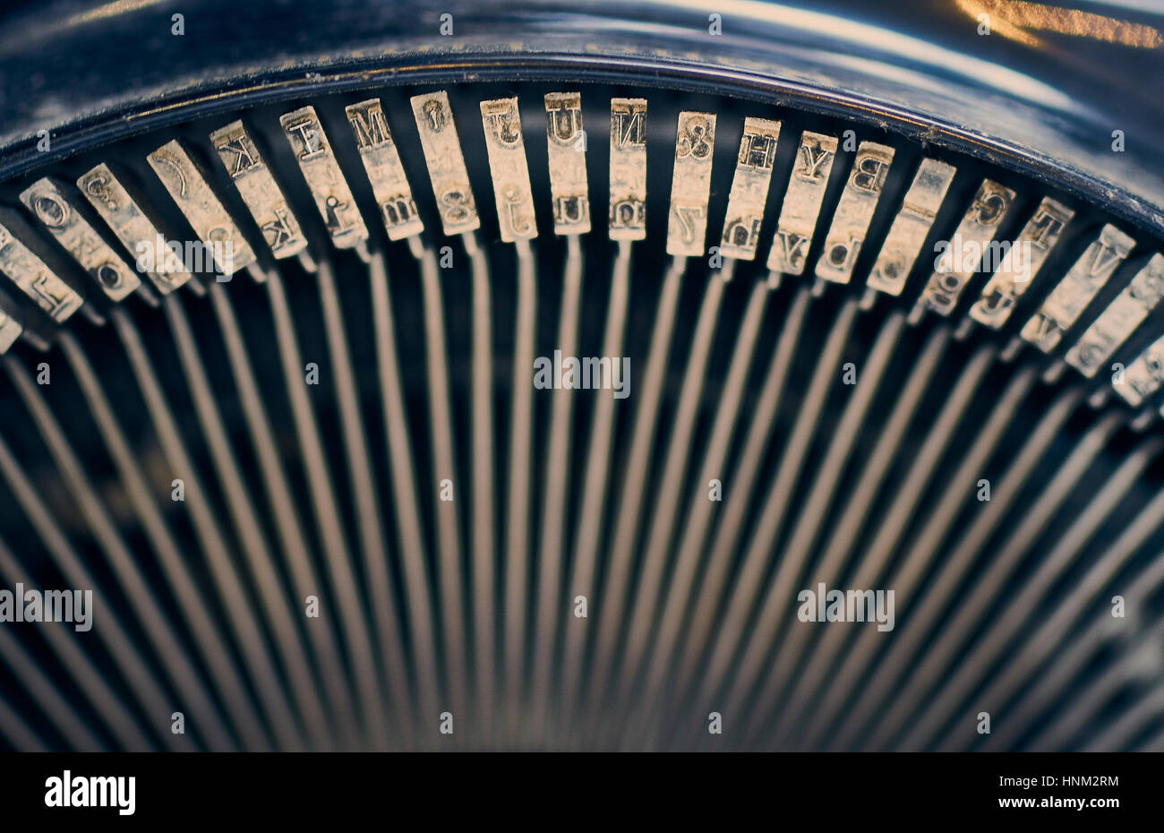 Klassische Antike Schreibmaschine schreiben Makro detail Stockfoto